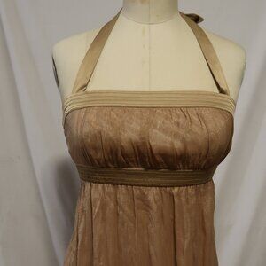 Gold Halter Cocktail Dress